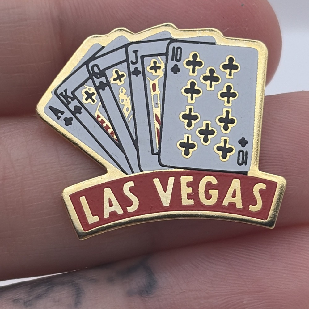 Las Vegas Nevada Playing Cards Gambling Casino Lapel Hat Pin